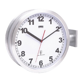 Funkgesteuerte Wanduhr 38 cm Analog Silber / Weiß