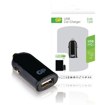Auto-Ladegerät 1-Output 2.4 A USB Schwarz