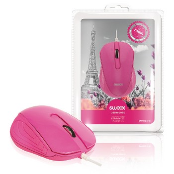 Maus mit Kabel Desktop 3 Tasten Rosa