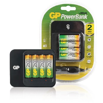 AA / AAA NiMH Akku-Ladegerät 4x AA/HR6 2600 mAh