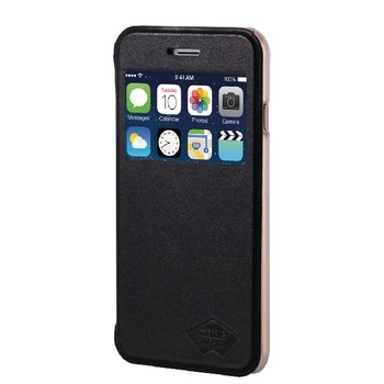 Telefon Wallet Book iPhone 6 / 6s Plus Plastik Schwarz