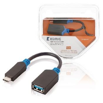 USB 3.0 Kabel USB-C Stecker - A Buchse 0.15 m Anthrazit