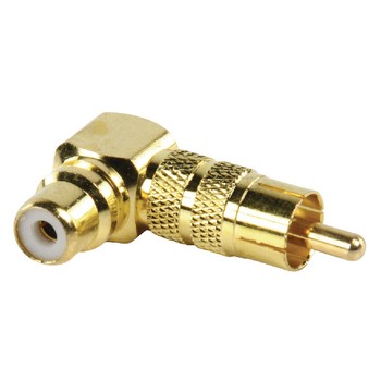 Stereo-Audio-Adapter 90Grad abgewinkelt Cinch Stecker - Cinch Buchse