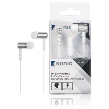 Headset Flat Cable In-Ear 3.5 mm Drahtgebunden Integriertes Mikrofon Weiß