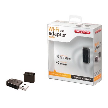 WLAN USB-Adapter N150 2.4 GHz Schwarz / Metall