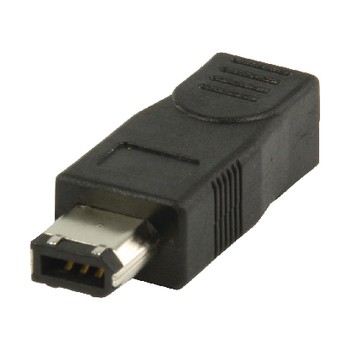 FireWire 400-Adapter FireWire 6-Pin-Stecker - FireWire 4-Pin-Kupplung Schwarz