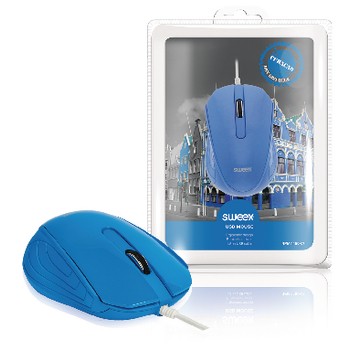Maus mit Kabel Desktop 3 Tasten Blau