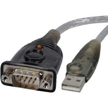 Konverter USB A Stecker - RS232 Schwarz / Silber