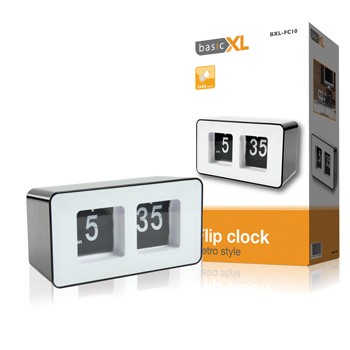 Flip Clock Analog Schwarz / Weiß