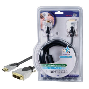 High‐Speed‐HDMI-Kabel HDMI Stecker - DVI-D 18+1p Stecker 3.00 m Dunkelgrau