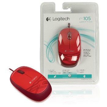 Maus mit Kabel Desktop 3 Tasten Rot