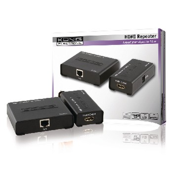 HDMI-Repeater HDMI-Eingang - RJ45 Kupplung Schwarz
