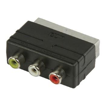 SCART-Adapter Scart-Stecker - 3x Cinch-Kupplung Schwarz