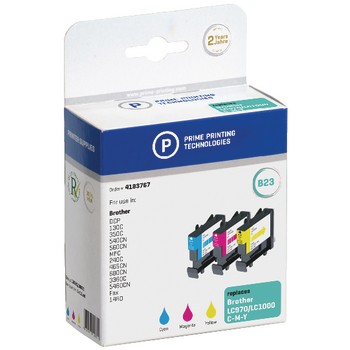 Cartridge 4183767 Replaces Brother LC1000/LC970 C/M/Y Cyan / Magenta / Yellow 12.4 ml
