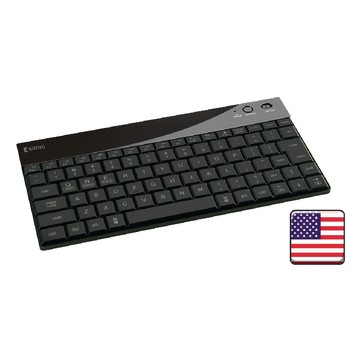 Tastatur Bluetooth Beleuchtet Tragbar US International Schwarz