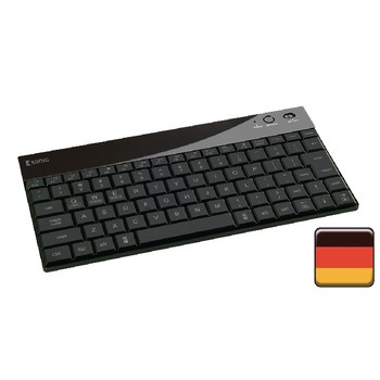 Tastatur Bluetooth Beleuchtet Tragbar German Schwarz