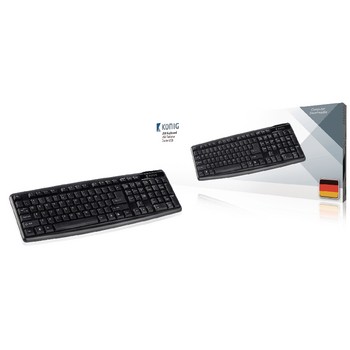 Tastatur mit Kabel Multimedia USB German Schwarz