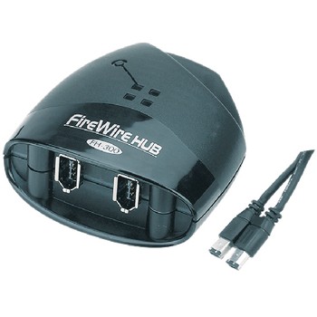 3 Ports USB-Hub FireWire Schwarz
