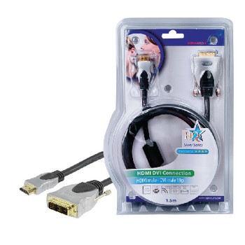 High‐Speed‐HDMI-Kabel HDMI Stecker - DVI-D 18+1p Stecker 1.50 m Dunkelgrau
