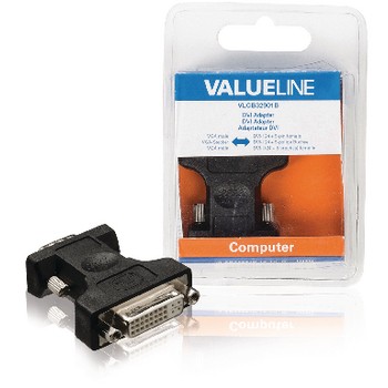 VGA-Adapter VGA Stecker - DVI-I 24+5p Buchse Schwarz