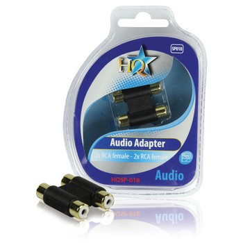 Stereo-Audio-Adapter 2x Cinch-Kupplung - 2x Cinch-Kupplung Schwarz