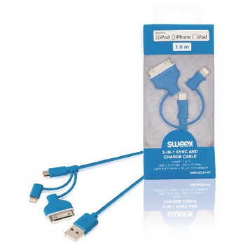 3-in-1-Sync und Ladekabel USB Micro B-Stecker + Dock-Adapter + Lightning-Adapter - A Stecker 1.00 m