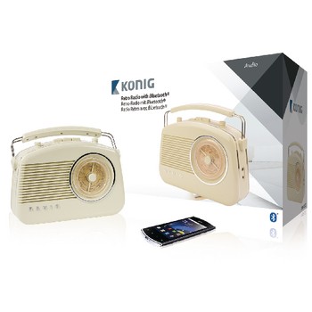Tragbares Bluetooth-Radio FM / AM AUX Beige