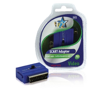 SCART-Adapter Schaltbar Scart-Stecker - 3x Cinch-Kupplung Blau