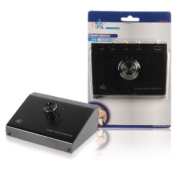 Lautsprecher-Schalter 3.5 mm Klinkenkupplung + 3x (2x Cinch-Kupplung) - 2x Cinch Kupplung Schwarz