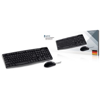 Kabelgebundene Maus und Tastatur Standard USB German Schwarz