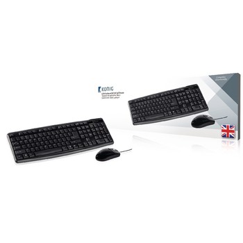 Kabelgebundene Maus und Tastatur Standard USB UK Schwarz