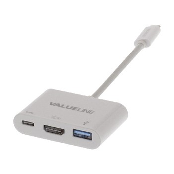 USB3.1 Adapter USB-C Stecker - USB A Kupplung / USB-C Kupplung / HDMI-Ausgang Weiß