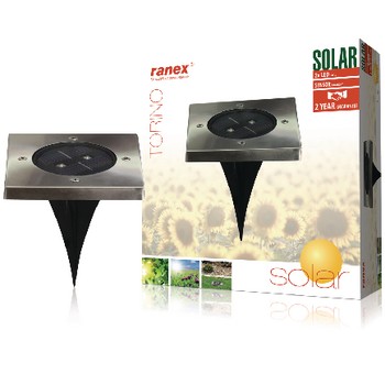 Solar-Bodenstrahler 2 LED Viereck