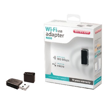 WLAN USB-Adapter N300 2.4 GHz Schwarz / Metall