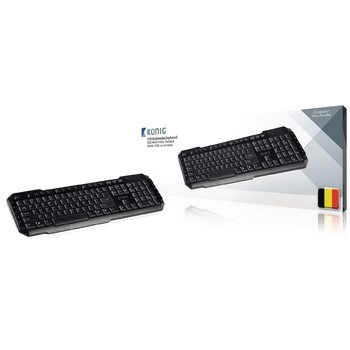 Tastatur mit Kabel Multimedia USB Belgian Schwarz