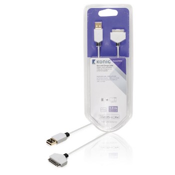 Sync und Ladekabel Apple Dock 30-Pin - A Stecker 1.00 m Weiß
