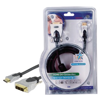 High‐Speed‐HDMI-Kabel HDMI Stecker - DVI-D 18+1p Stecker 5.00 m Dunkelgrau