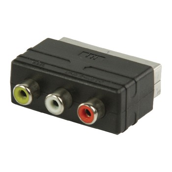 SCART-Adapter Scart-Stecker - 3x Cinch-Kupplung Schwarz
